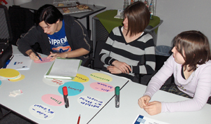 Schülerinnen und Schüler der Kirnbachschule Tübingen beim Workshop Businessplan für Schülerfirmen.